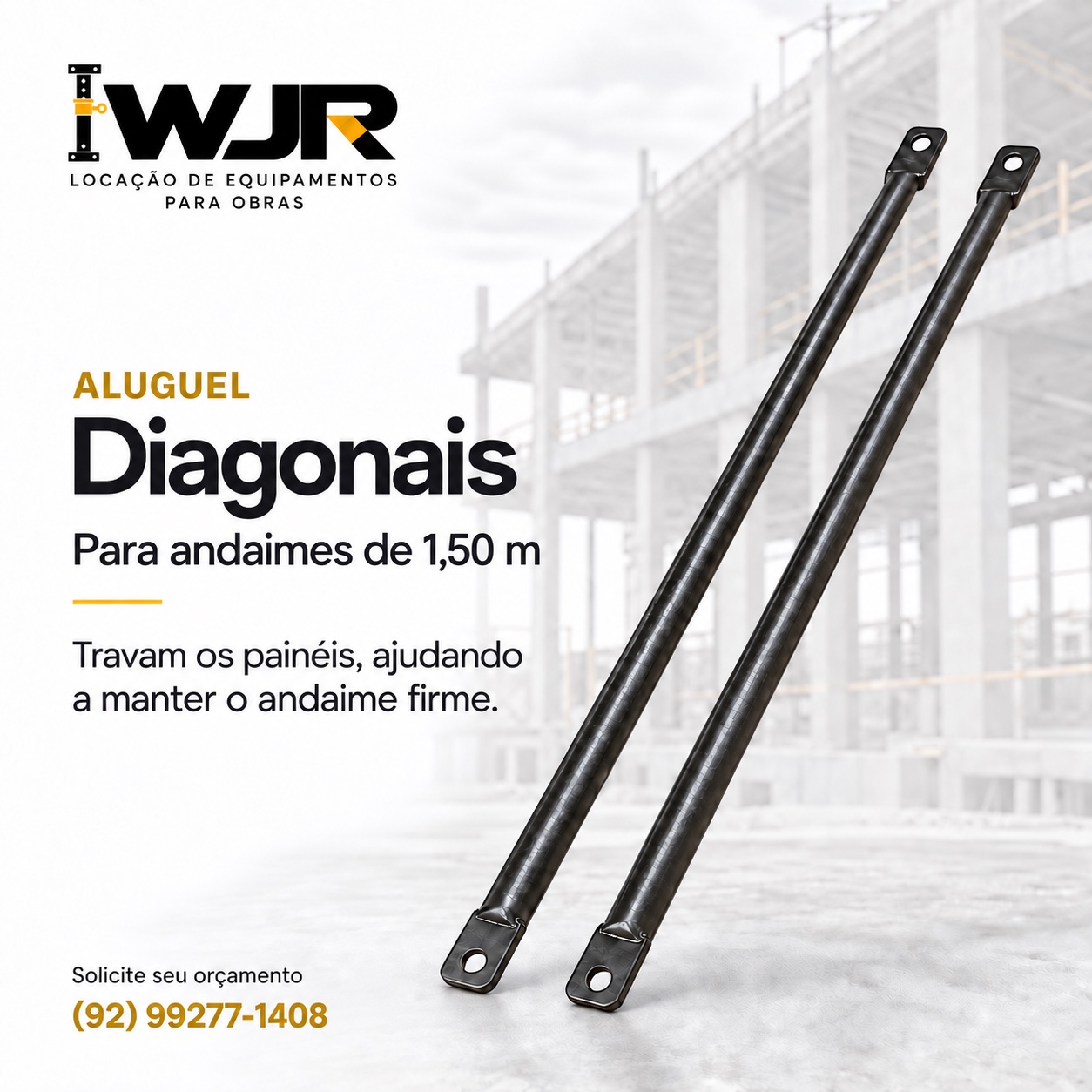 Diagonais metálicas para andaimes de 1,50 m