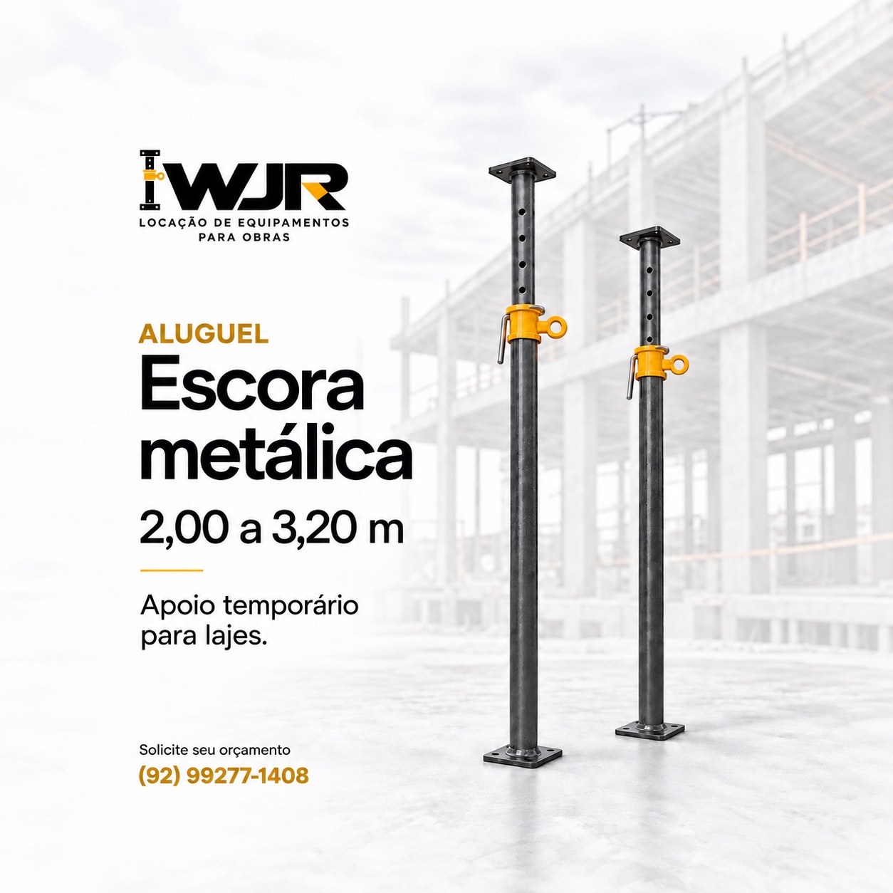 Escoras metálicas reguláveis de 2,00 a 3,20 m